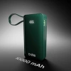 Powerbank SBS 10000 mAh 20W with built-in USB-C cable and digital display - green