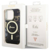 Guess, GUHMP14XHTMRSK iPhone 14 Pro Max 6,7&quot; schwarz/schwarzes Hardcase Golden Marble MagSafe