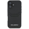 Original Case IPHONE 16 Karl Lagerfeld HC Grained PU Cardslot Metal Elong black
