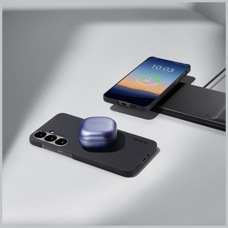 Etui PITAKA Ultra-Slim MagSafe do        Samsung Galaxy S25 czarno szary