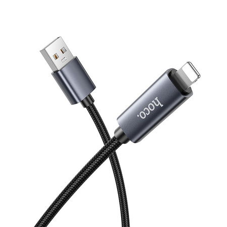 Kabel USB A do Lightning Hoco 2,4A z wyświetlaczem 1 m X112 czarny