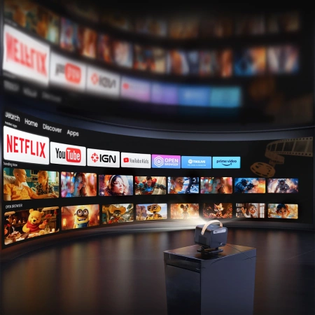 Yaber U12 LCD FullHD 1080p Multimedia-Projektor mit Stereo-Lautsprechern - Schwarz