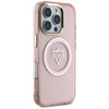 Original Case IPHONE 16 PRO Guess IML Metal Mountain Logo MagSafe pink