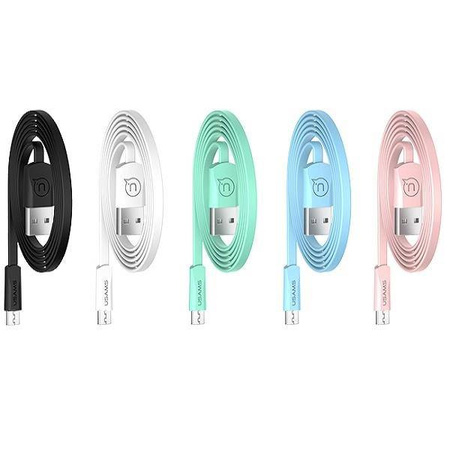 USAMS Kabel płaski U2 microUSB 1,2m czarny/black SJ201MIC01 (US-SJ201)