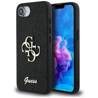 Guess Fixed Glitter Big 4G Case für iPhone 16e - Schwarz