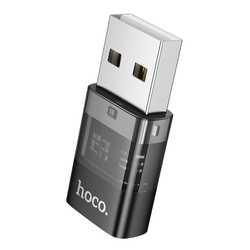 HOCO adapter USB A (męski) do Typ C (żeński) UA36C transparentny czarny