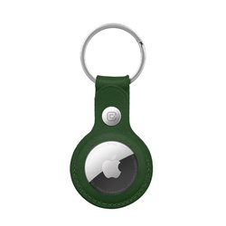 Crong Leather Case with Key Ring – Skórzany brelok do Apple AirTag (zielony)