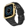 Protect Strap Band für Apple Watch 42/44/45mm Panzergehäuse Armband - Schwarz, Gold