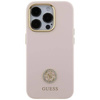 Guess nakładka do iPhone 15 Pro 6,1&quot; GUHCP15LM4DGPP różowa HC SILICONE LOGO STRASS 4G
