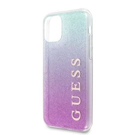 Etui Guess GUHCN65PCUGLPBL iPhone 11 Pro Max różowo-niebieski/pink blue hard case Glitter Gradient
