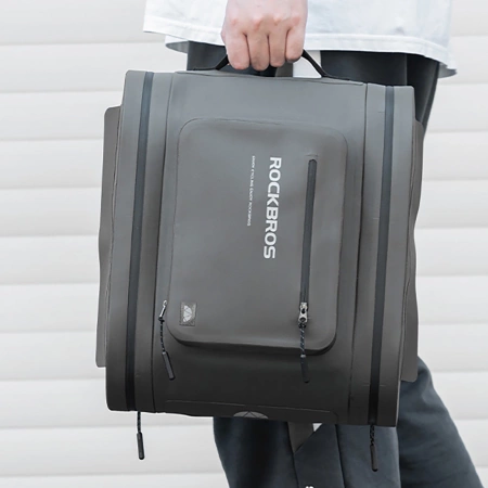 Rockbros waterproof bike pannier, for trunk, capacity 14l - gray