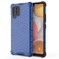 Honeycomb Handyhülle Schutzhülle mit TPU Rahmen für Samsung Galaxy A42 5G blau