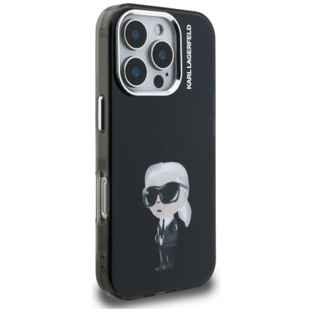 Karl Lagerfeld IML Aquarelle Karl &amp; Logo MagSafe Case for iPhone 16 Pro Max - Black