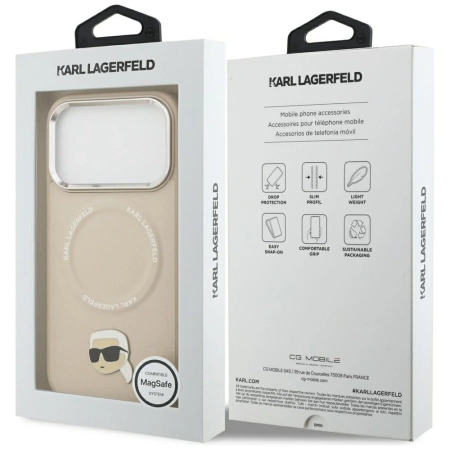 Karl Lagerfeld Karl Pin MagSafe Case für iPhone 17 Pro - Beige