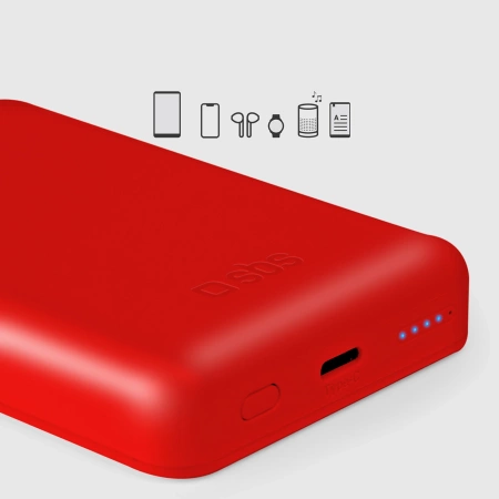 Powerbank SBS TEBB5000MAG1CR 5000 mAh kompatibel mit MagSafe - rot