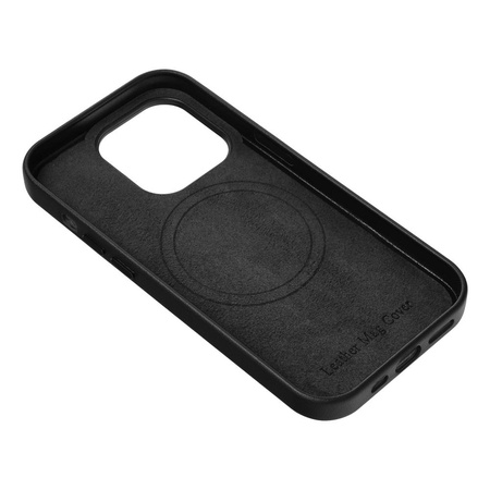 Leather Mag Cover kompatybilne z MagSafe do IPHONE 15 PLUS czarny