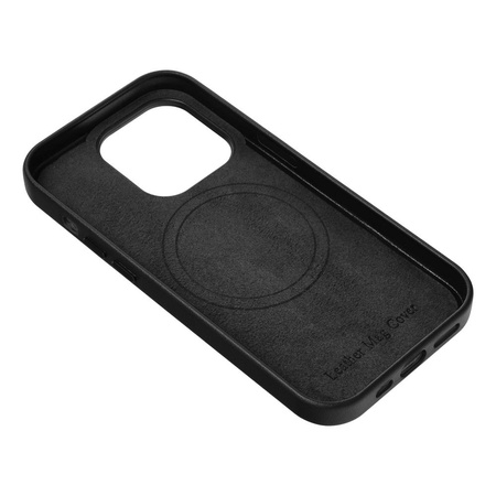 Leather Mag Cover kompatybilne z MagSafe do IPHONE 13 PRO MAX czarny