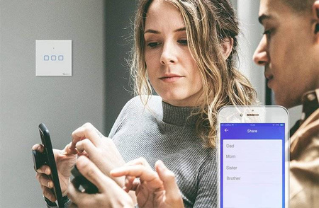 Sonoff T3EU1C-TX touch Wi-Fi wireless wall smart switches RF 433 MHz schwarz (IM190314018)