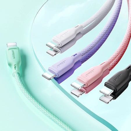 Joyroom Multi-Color Series SA34-CC3 USB-C/USB-C-Kabel 60 W schnelle Übertragung 1 m – Lila