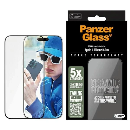 PanzerGlass Keramik-Displayschutz iPhone 16 Pro 6,3" Ultra-Wide Fit 2854