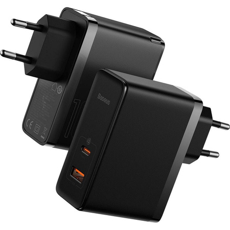 Baseus GaN5 Pro szybka uniwersalna ładowarka sieciowa GaN USB Typ C / USB 100W PD3.0, QC4.0+, AFC czarny (CCGP090201)