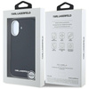 Original Case IPHONE 16 Karl Lagerfeld Saffiano Full Wrapped Elongated Metal Logo MagSafe black
