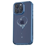 Kingxbar Wish Series silicone case with crystals for iPhone 15 - blue