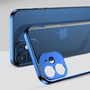 Joyroom New Beauty Series ultra cienkie przezroczyste etui z metaliczną ramką do iPhone 12 Pro Max niebieski (JR-BP744)