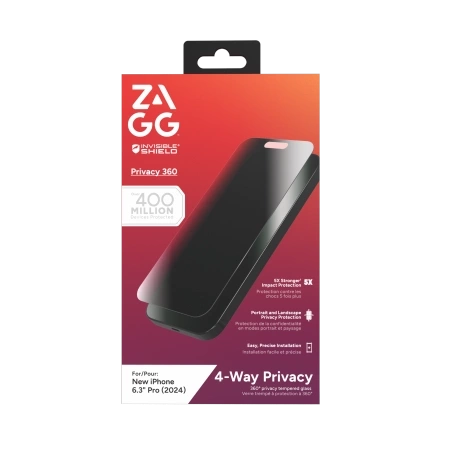 ZAGG InvisibleShield Glass Elite Privacy 360 für iPhone 16 Pro