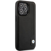 Original Handyhülle IPHONE 14 PRO MAX BMW Hardcase Leather Blue Dots (BMHCP14X22RBDK) schwarz