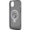 Etui Karl Lagerfeld Ring Stand Karl&Choupettte MagSafe do iPhone 15 Plus - czarne