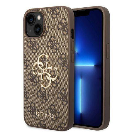 Guess GUHCP15S4GMGBR iPhone 15 6,1" braun/braunes Hardcase 4G Big Metal Logo