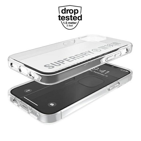 SuperDry Snap iPhone 12 mini Clear Case silver / silver 42590