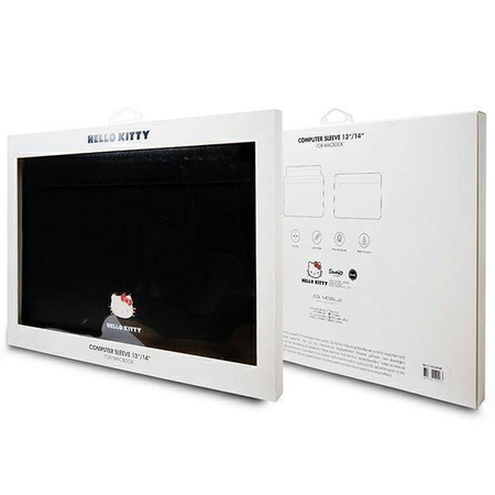 Hello Kitty Sleeve HKCS14PGHDLMK 14" czarny/black PU Metal Logo