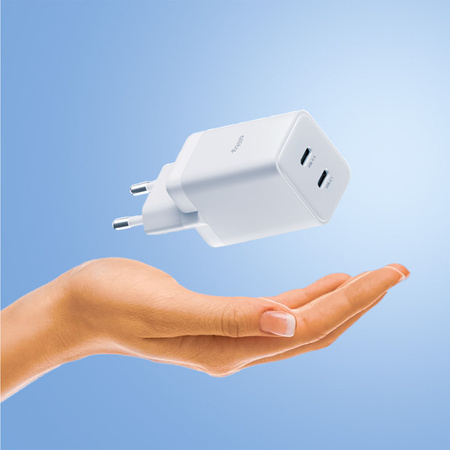 Allity ładowarka sieciowa GaN PD QC ATC-01-45WCC 2x USB-C 45W biała