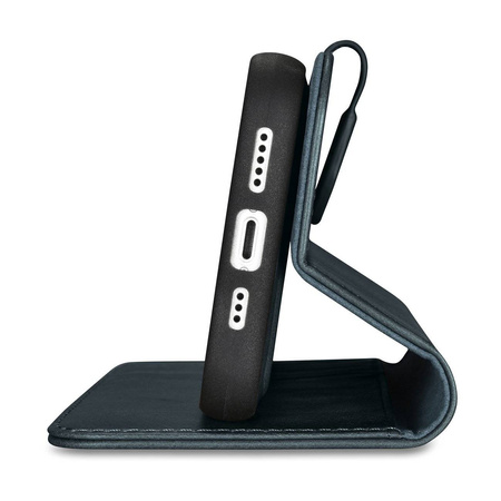 iCarer Oil Wax Wallet Case 2in1 Case iPhone 14 Pro Max Leder Flip Cover Anti-RFID Blau (WMI14220724-BU)