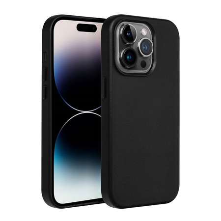 Futerał LEATHER MAG COVER kompatybilny z MagSafe do IPHONE 16 Plus czarny