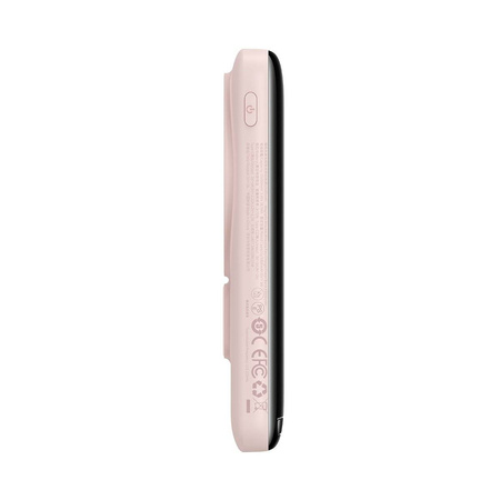 Baseus Magnetic Bracket Wireless Fast Charge Power Bank 10000mAh 20W  Pink  (With Baseus Xiaobai series fast charging Cable Type-C to Type-C 60W(20V/3A) 50cm  White) Overseas Edition
