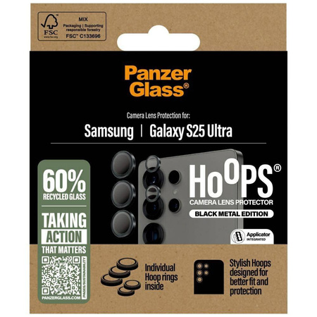 PanzerGlass Hoops Lens Protector Tempered Glass for Samsung Galaxy S25 Ultra Black