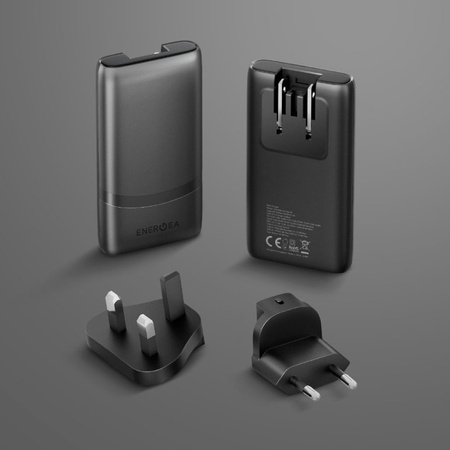 Ładowarka sieciowa Energea TravelWorld   Edge 65W 2xUSB-C PD/PPS/QC3.0 (US/UK/EU) grafitowy