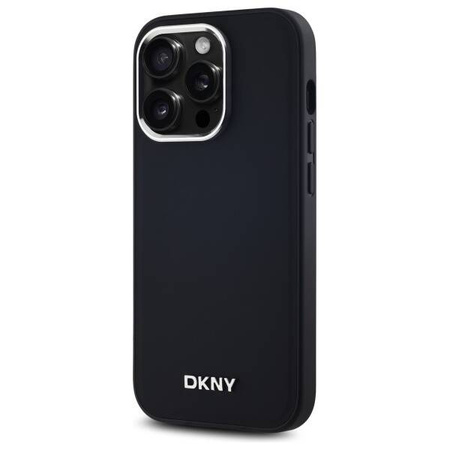 Original Handyhülle IPHONE 14 PRO DKNY Hardcase Plain Logo MagSafe (DKHMP14LPSCMCLK) schwarz