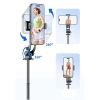 Selfie stick WC1Y2S 1.3m aluminum alloy telescopic tripod with phone holder - black
