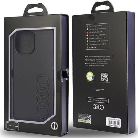 Audi Kunstleder iPhone 14 Pro Max 6,7" schwarz/schwarz Hardcase AU-TPUPPCIP14PM-TT/D1-BK
