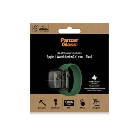 PanzerGlass Full Body szkło hartowane + etui do Apple Watch 7 / 8 (41mm) czarna ramka