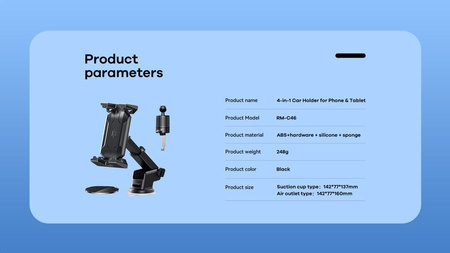 Uchwyt samochodowy REMAX RM-C46 4w1 NA TABLET BLACK