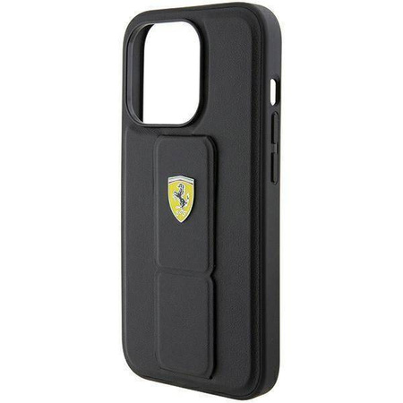 Ferrari nakładka do iPhone 15 Pro Max 6,7" FEHCP15XGSPSIK czarna HC GRIP STAND PU