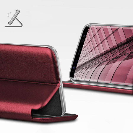 Etui IPHONE 11 portfel z klapką skóra ekologiczna Flip Elegance burgundowe