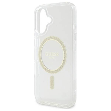 Guess nakładka HC MagSafe IML Glitter Circle do iPhone 16 Plus 6,7" przezroczysta