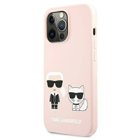 Karl Lagerfeld KLHMP13LSSKCI iPhone 13 Pro  / 13 6,1" hardcase jasnoróżowy/light pink Silicone Ikonik Karl & Choupette Magsafe
