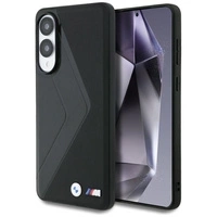 BMW Leather Oversized Stripes MagSafe Hülle für Samsung Galaxy S25 Edge - Schwarz